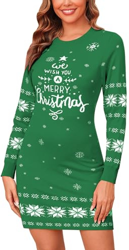 Gyabnw Robe Pull d'hiver pour Femme Robe Tricotée Pull de Noël Coupe Trapèze Adaptée aux Fêtes