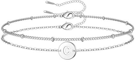 RMMD Armband Damen Gold Silber, Gold Armband mit Buchstaben Damen Personalisiertes Buchstaben Silber Armbänder Schmuck Geburtstagsgeschenke für Frauen Mädchen