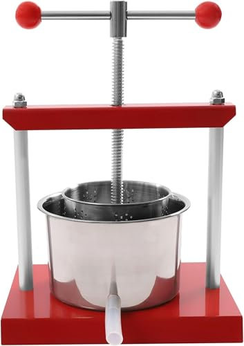 Presse à vin manuelle 3L/6L, en acier inoxydable, for jus, pommes, raisins, légumes, vin, huile d'olive(0.8 Gallon/3L)