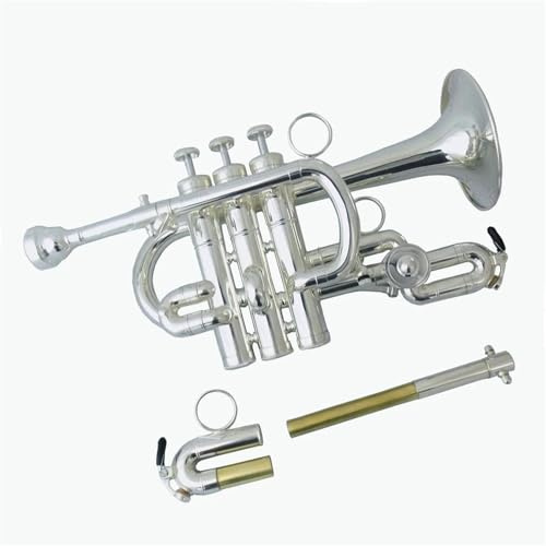 Trompete Musikinstrumente Piccolo-Trompete Bb/A Lackierter Gelber Messingkörper Mit Koffer(B)