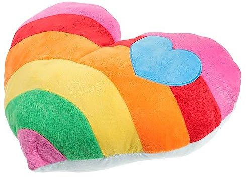 Garneck Cuscino Imbottitura in Cotone Pp in Peluche Morbido a Forma di Cuore Arcobaleno Cuscino Decorativo e Supporto la Schiena per Casa e Auto