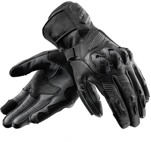 REBELHORN Viper Gants de Moto pour Homme | Cuir | Protections des Noix | Slider sur Le Fond de la Main | Perçage pour Une Meilleure Ventilation