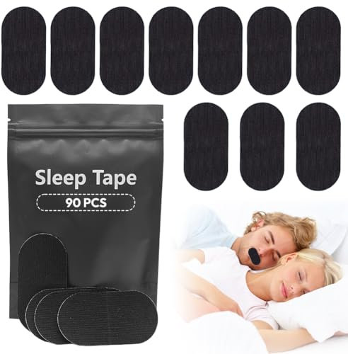 Mundpflaster Schlafen, Mouth Tape for Sleeping, Schnarchpflaster, Mundtapes zum Schlafen, Mund Tape Schlaf, Schnarchstopper, Verbessert Schlaf und Atmung, für Männer und Frauen geeignet (90 Stück)