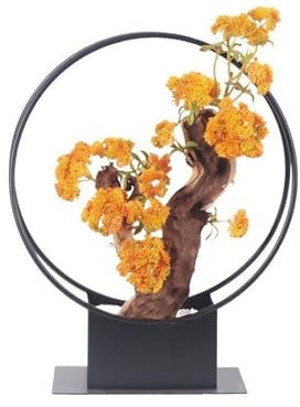 JUNCHENG1008 Blumen künstlich Chinesischer Metallrahmen, Zypresse, Simulation, Blumenarrangement, Hotelrezeption, Vintage, künstliche Blumen, Bonsai-Dekoration Blumen