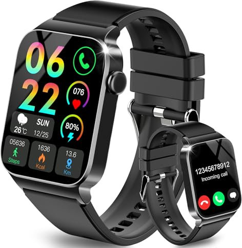 STECEi Smartwatch Damen Anrufe Bluetooth, Schwarz