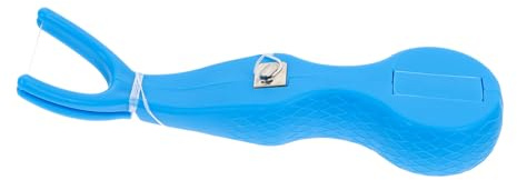 Hilo Dental Reutilizable Azul Abs y Nylon, Soporte Recortable | Cuidado Bucal en Casa y Viaje, Portátil, Remueve Sarro, Accesorio Higiénico