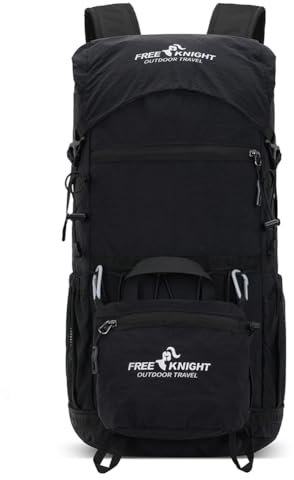 Bseash Zaino da trekking leggero da 30 l, per sport all'aria aperta, impermeabile, borsa da viaggio per ciclismo, arrampicata, sci (nero)