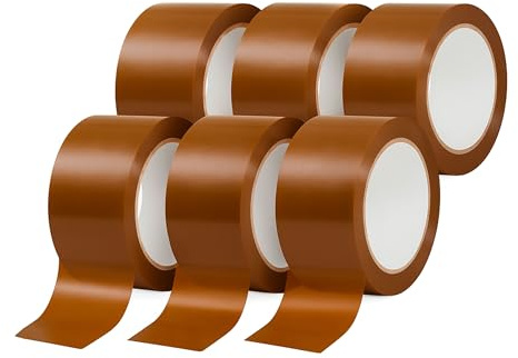 ONPACK Cinta Adhesiva Marrón Universal 48 mm x 60 Metros - Pack 6 Unidades - Cinta de Embalar Cajas de Carton, Precinto Para Cajas Mudanza, Almacenamiento, Envíos y Transporte