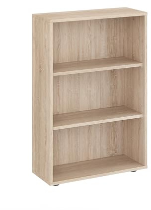 KOMTO Regal 60 cm breit Sonoma Eiche - Bücherregal mit 3 Ebenen und Höhenverstellbare Regale, Standregal, Aufbewahrungsregal | Bookshelf Lumo 60 x 90 x 24 cm (BxHxT)