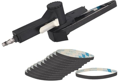 Qianly Lijadora de Banda Portátil con Entrada de Aire, Ideal para Trabajos en Madera Y Metal, 20 X 520 Mm