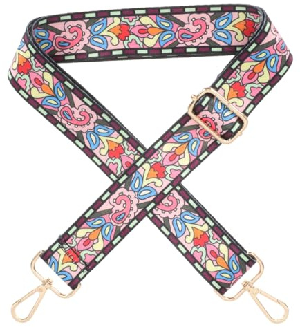 FRCOLOR Cinturón Decorativo para Banjo Ajustable de Poliéster Estampado Floral, Lavable y Práctico para Músicos de Banjo