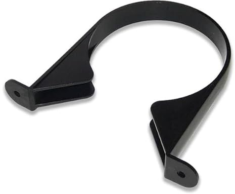 Black Solvent Weld Pipe Clip 110mm | Strong PVC Bracket for Securing Pond and Waste Pipework