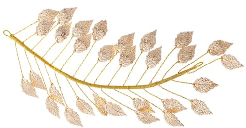 HOMSFOU Tocado de Hoja Metálica Dorada de Aleación, Accesorio Cabello de Mujer y Niña, Práctico y Chic para Concursos y Compromisos