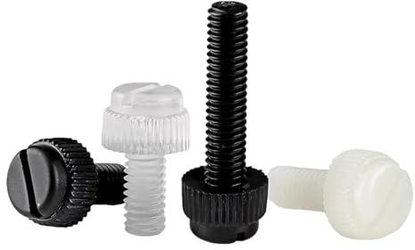 10/20 Stücke M3 M4 M5 M6 M8 Acryl Klar Transparent Nylon PA66 Weiß Schwarz Kunststoff Rändel Schlitz kopf Werkzeuglose Rändelschraube(Black,20pcs M5x16)
