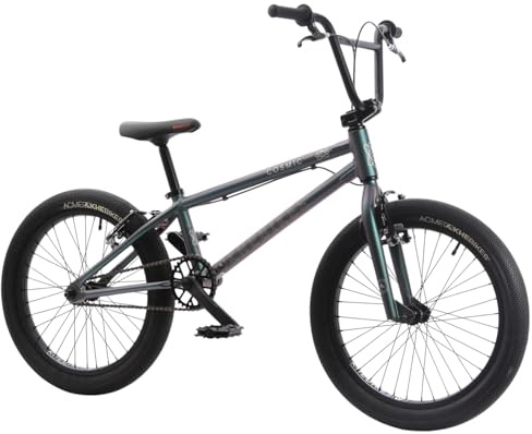 KHE COSMIC AL BMX Fahrrad 20 Zoll Grün FlipFlop 10,6 kg AFFIX Rotor | 6061 Alurahmen, EURO BB Industrielager, 3-teilige Alukurbel, V-Bremsen vorne/hinten, Doppelkammerfelgen