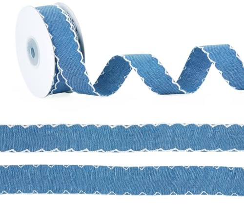 Bestewelry 10 meter denimband, vågigt kantband, trimband