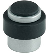 Vachette Butée de Porte 3737-Z - Utilisation sur Porte d'Intérieur - Bonne Force de Retenue - Corps en Zamak, Ruban Amortisseur en Élastomère Absorbant les Chocs - Inclus Vis et Chevilles - Argent Mat