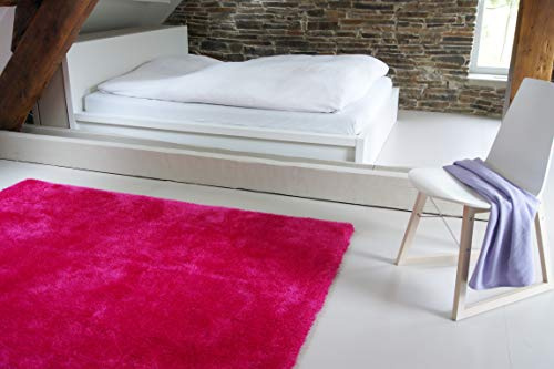floor factory Moderner Teppich Seasons pink 120x170 cm - flauschig weicher Hochflor Teppich in aktuellen Trendfarben