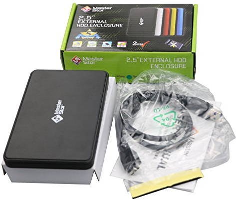 MasterStor Disque dur externe portable 6,3 cm SATA USB 3.0 ultra rapide pour ordinateur portable, Mac et PC - Noir 1 To Noir