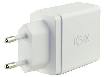 Ksix BXCDUSB1Q3B - Cargador de Red USB (tecnología Quickcharge 3.0, 5 V /2.4 A, 9 V / 2 A, 12 V / 1.5 A) Color Blanco