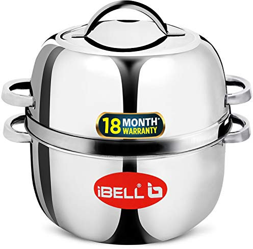 iBELL Cuiseur à riz thermique en acier inoxydable de 1 kg avec joint en caoutchouc