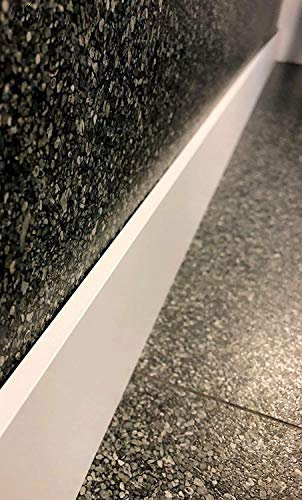 MadeInNature Plinthe revêtue en médium blanche, de très grande qualité, plinthes fabrication FRANCAISE, différentes dimensions (Hauteur 7cm finition carré, 8 ml)