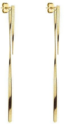 Ohrhänger mit einfädelbarem Anhänger Sleek Chain Edelstahl IP Gold