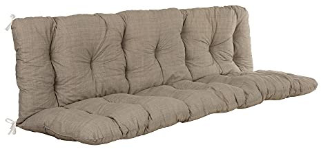 PATIO Hollywoodschaukel Auflage 180 cm Bankauflage Gartenbankauflage Sitzpolster Bankauflage gesteppt Taupe einteilig