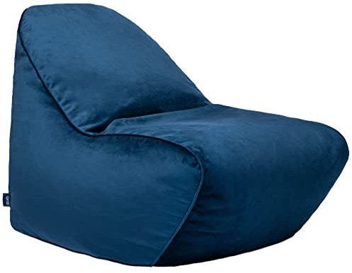 Loft 25 Gaming Sitzsack XXL für Erwachsene – Ergonomischer Indoor Sitzsessel mit Füllung 100 x 100 x 80 cm, Langlebig & Bequem Bean Bag Sessel Wohnzimmer Hergestellt in der EU (Samt-Gewebe, Pazifik)