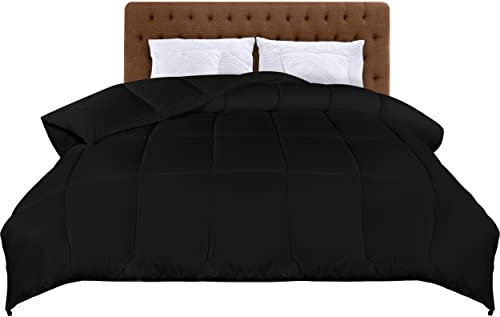 Utopia Bedding Piumone, Primavera/Estivo Piumino, Piumino Leggero, Trapunta Primavera/Estivo 100% Microfibra in Fibra Cava (Primavera/Estivo) (Nero, 200x200 cm)