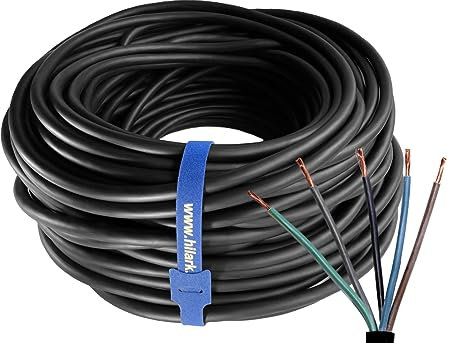 Hilark 5-adriges Kabel 2,5 mm² H05RR-F 5x2,5 mm² (5g2,5 mm²) 25m schwarz