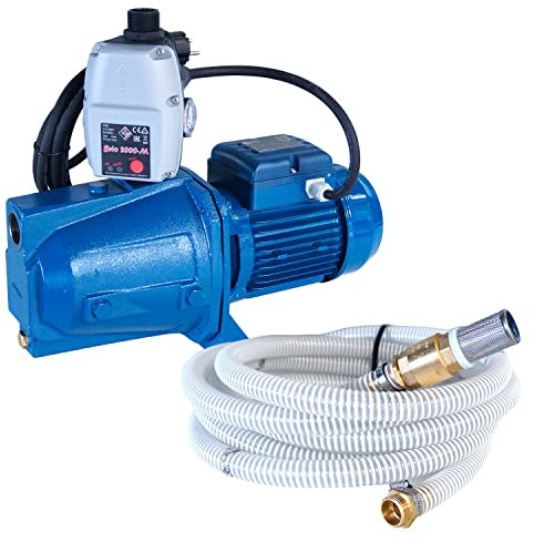 Pompa auto adescante serie Jet 230 V 0,55 kW/0,8 cv con cavo 3 m + kit aspirazione 7 m ø25 mm + presscontrol