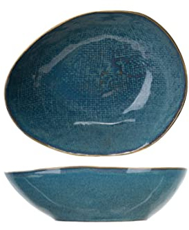 Cosy & Trendy Assiette Ovale creuse AICHA Bleu- 20X16,5XH5,5Cm-Lot de 6