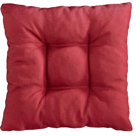 Traumnacht Cozy Stuhlkissen 4er Set 38 x 38 x 6 cm, Sitzkissen für Gartenstuhl, Küche & Esszimmer, bequemes Indoor & Outdoor Stuhlpolster, rot