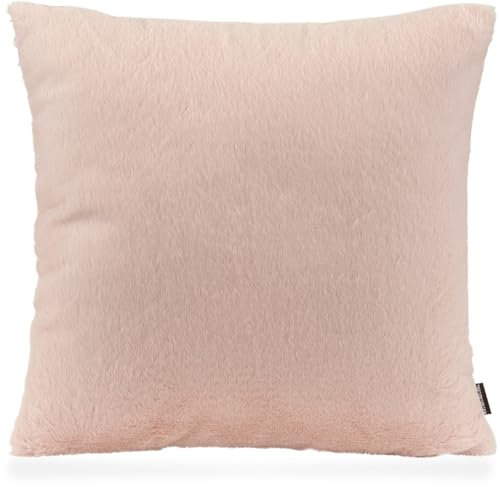 H.O.C.K. Plushy Kissen inkl. Füllung 45x45cm Fake Fur Fellkissen Größen (45x45cm, Rosa)