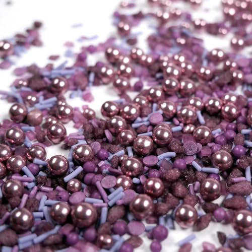Streuselheld Glitzer Blitzer Lila 40g Zuckerstreusel | Lila Sprinkles-Mix mit Perlen, Jimmies und Konfetti als Topping für Torten Deko-Streusel für Muffins, Cupcakes und Kuchen