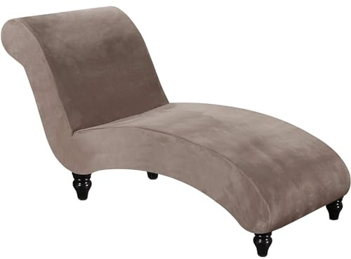 HonunG Samt-Bezug für Chaiselongue, Liegesessel Stuhlbezug, Relaxliege Deluxe Stuhlbezüge,Ohne Armlehnen für Wohnzimmer, Schlafzimmer, Lounge,Maschinenwaschbar (Braun)