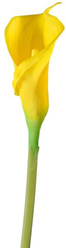 tulkdexi Rama artificial de lirio de cala con tallo, reutilizable, para el hogar, boda, fiesta, arreglo floral sintético para decoración de interiores y exteriores, jardín, color amarillo