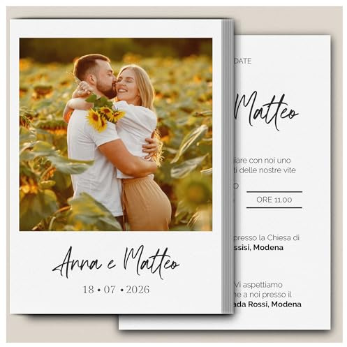 Partecipazioni Matrimonio Personalizzate 8pz Essential WI-4 EchoPrint