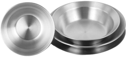 Sanfly Vaisselle en Acier Inoxydable Bol Assiette 4 Pièces/Ensemble Plats Empilables Assiettes Ensemble Camping en Plein Air Pique-Nique Couverts Ensemble Couverts De Cuisine