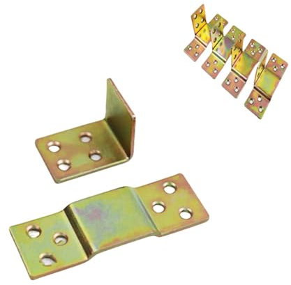 4 Paar Metall-Betthalterung, Scharnierbefestigung, Holzplattenverbinder für Bett, feste Eckbettbalkenstütze, Möbelbeschläge, F