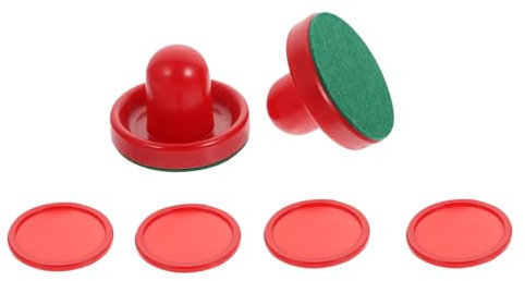 Yardwe 1 Satz Eishockey-Kit Tischhockey-Pucks Air-Hockey- Hockeyzubehör Eishockey-Schieber airhockey air Hockey Hockey-Zubehör Air-Hockey-Paddel Umweltfreundlicher Kunststoff rot