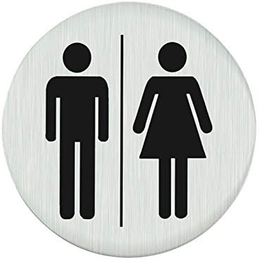 CHFYIJYHM 75mm Toilettenschild Edelstahl Wandaufkleber Männlich Weiblich Toilettenschilder Männer Frauen Badezimmer Plaketten for Tür.(MW)