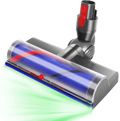 Gekufa Brush Head Compatible with Dyson Replacement for V7 V8 V10 V11 V15 SV10 SV11 SV12 Series, Cordless Vacuum Head Attachment with Green LED for Wooden Floors, Tiles, Deep Cleaning Vacuum Parts