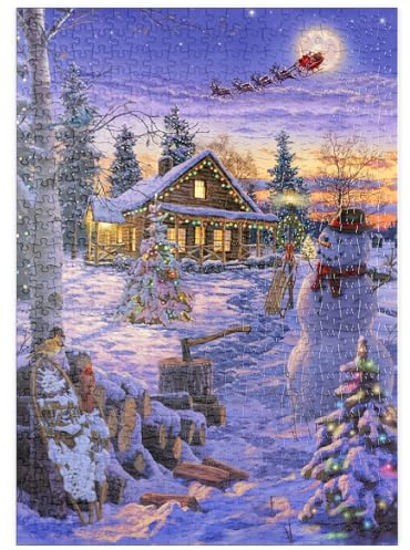 MyPuzzle Schneemann begrüßt den Weihnachtsmann - Premium 500 Teile Puzzle - MyPuzzle Sonderkollektion von Puzzle Galaxy