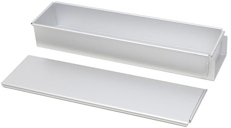 Molde rectangular para tartas – Molde rectangular para tartas con tapa de aluminio | Molde de tiramisú, molde de pastelería con tapa antiadherente, extraíble, para tartas blandas