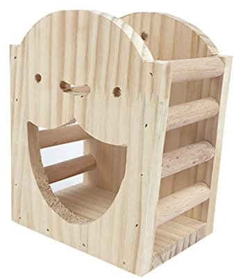 SEWOART Wooden Guinea Pig Food Bowl Rabbit Feeder Small Pet Feeder Easy Clean Store