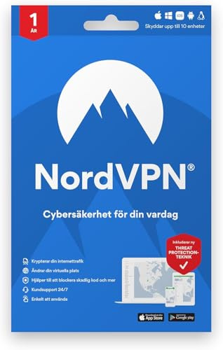 NordVPN Standard, 10 Enheter, 1 År, Vpn & Cybersäkerhet, Postleverans