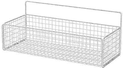 Cesta portaobjetos de metal, cesta suspendida para barra portaherramientas cocina cestas de baño para cocina, baño y dormitorio 15 x 15,5 x 36 cm (fig. reaccionario)
