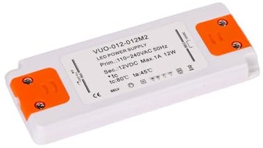 Transformador para LED Controlador LED Ultrafino de 6 W, 12 W, 15 W, 20 W, 30 W, 50 W y 60 W, 110 V, 220 V a 12 V, 24 V CC, Adaptador de Transformador LED for Tira de Luces LED.(12V12W)